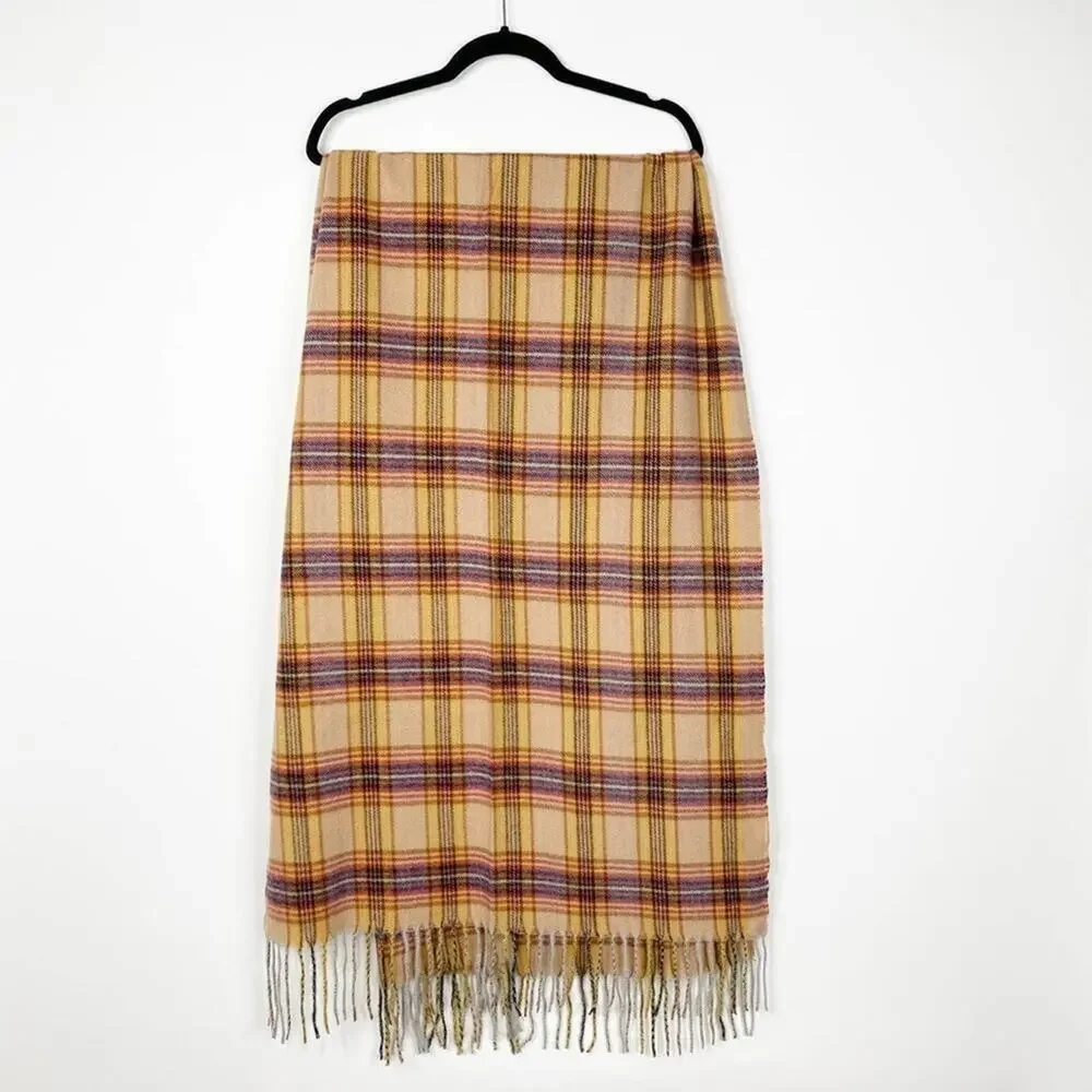 2/$30 NEW Cozy Oversized Plaid Blanket Scarf Pink Tan